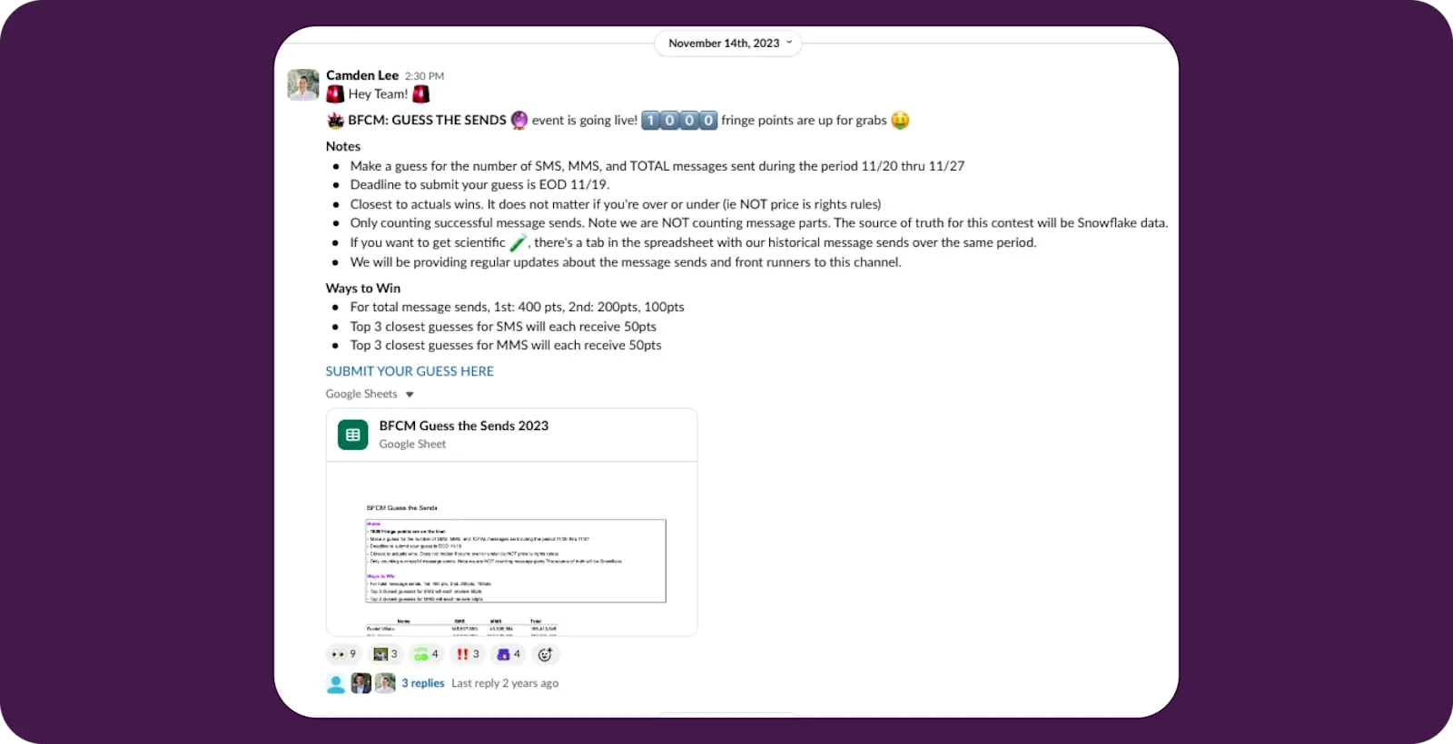 Vault Nov 23 - Guess the Sends