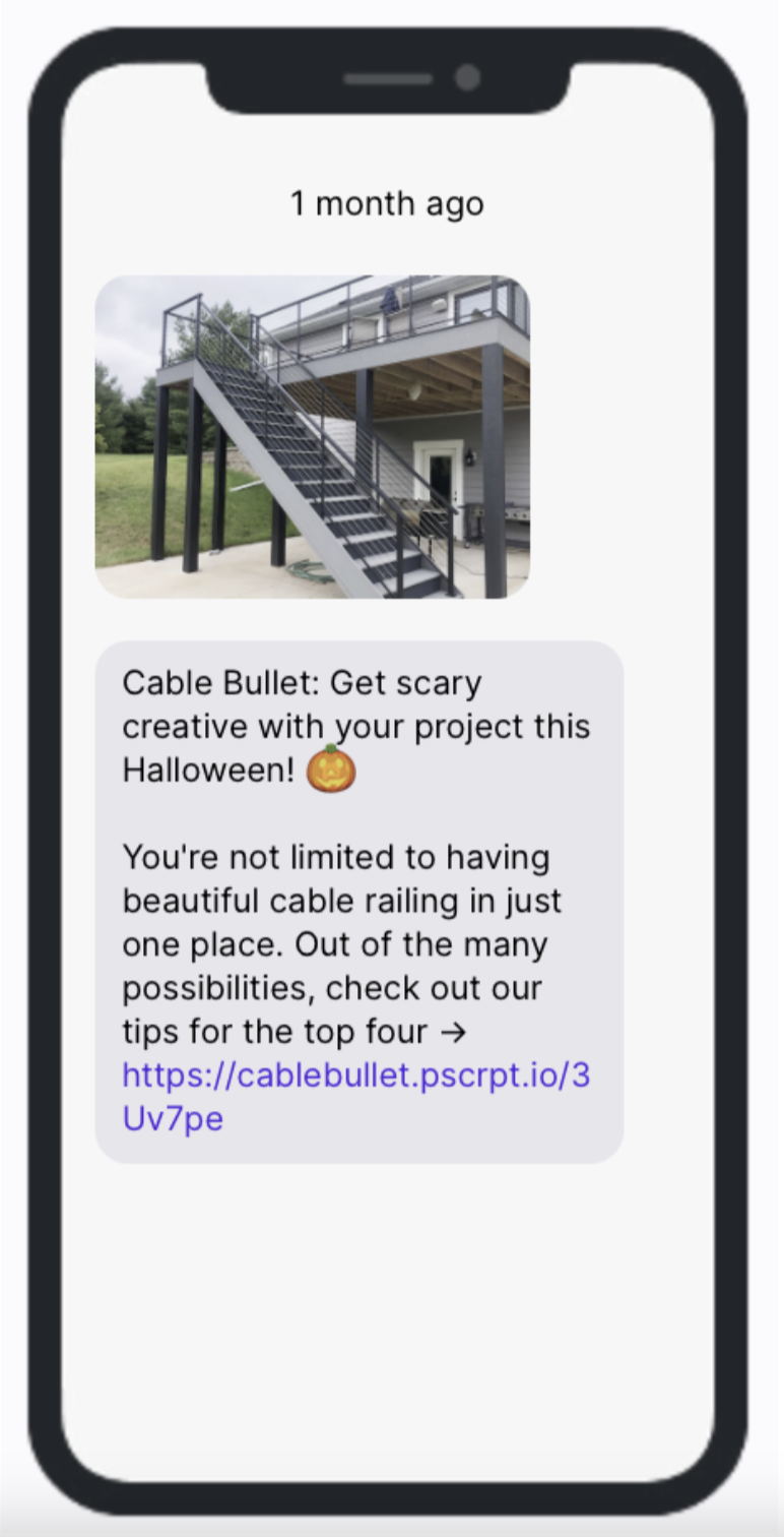 Cable Bullet Halloween SMS Example