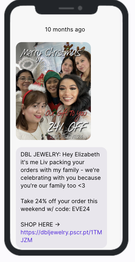 DBL Jewelry Family Selfie - SMS Campaign