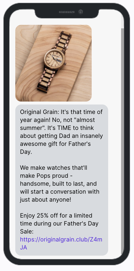 Original Grain Father's Day SMS