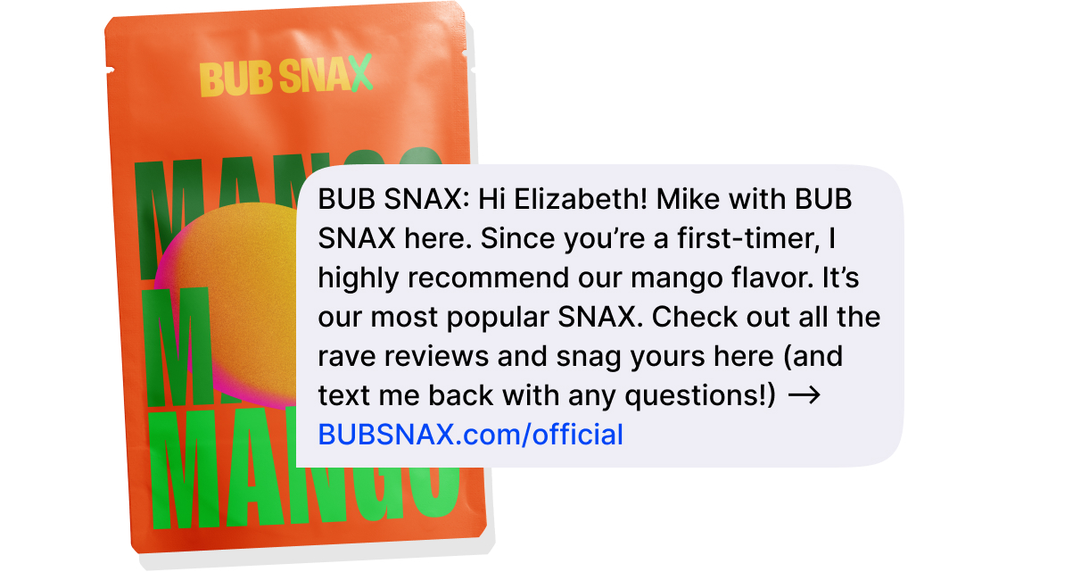 Bub Snax SMS Sales Specialized