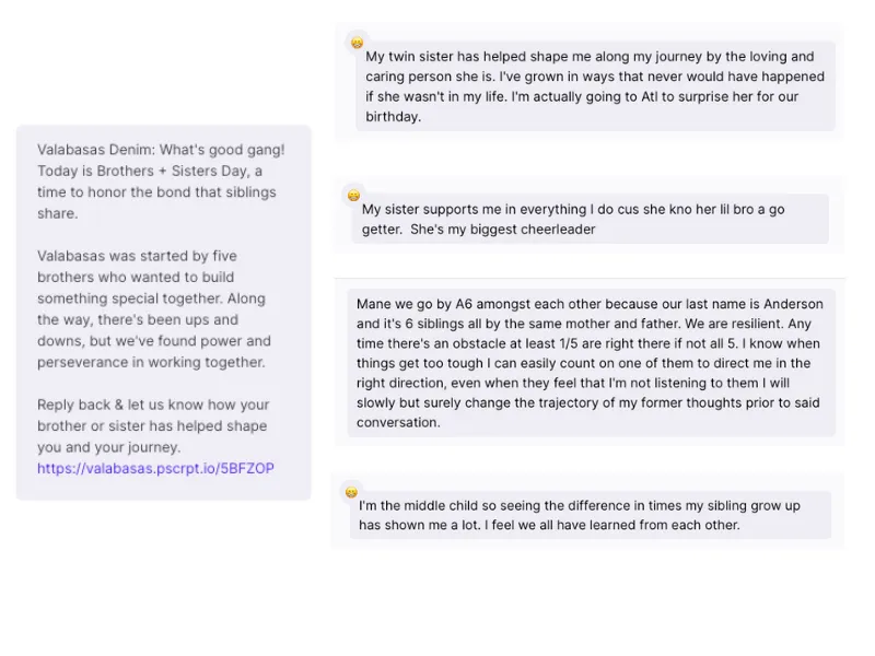 Valabasas Denim - Heartfelt SMS Campaign