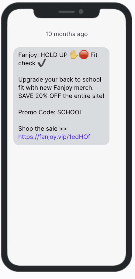 Fanjoy SMS Campaign