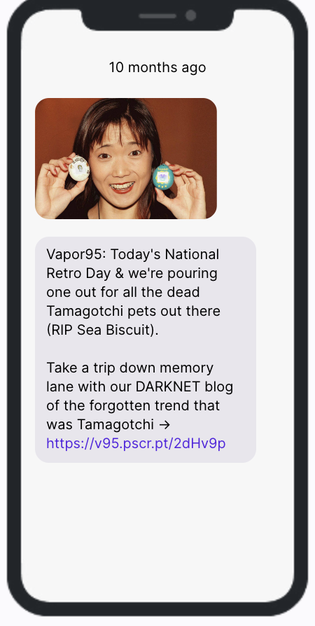 Retro Day SMS Campaign - Vapor95