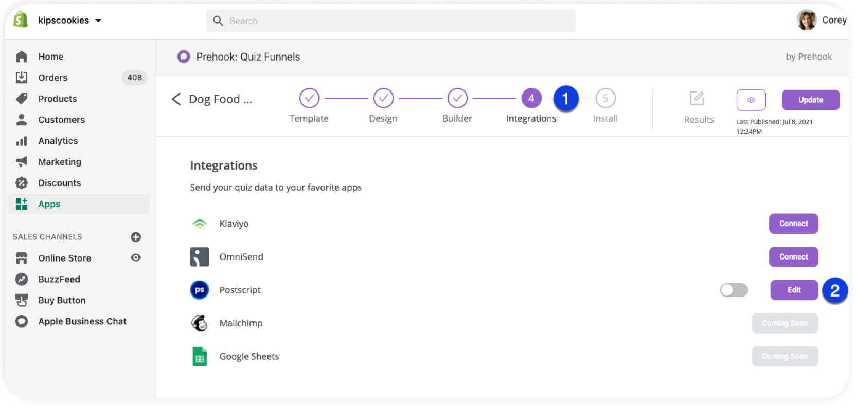 Integration screenshot