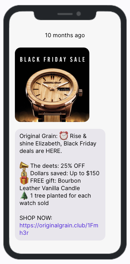 Black Friday First Text Original Grain