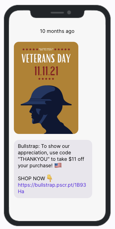 Bullstrap Veterans Day Text