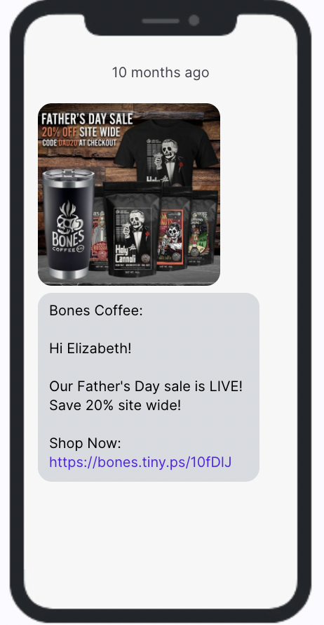 Bones Coffee SMS Father's Day