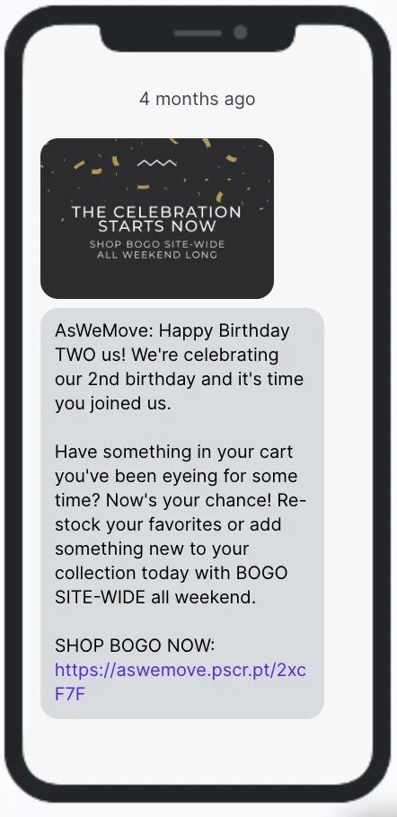 AsWeMove SMS Campaign Example