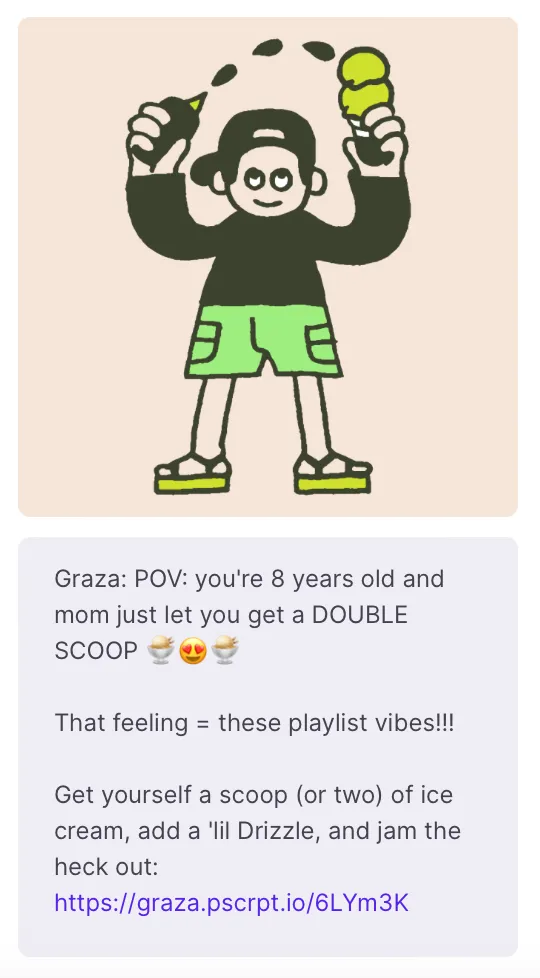 Graza Music Day SMS Example