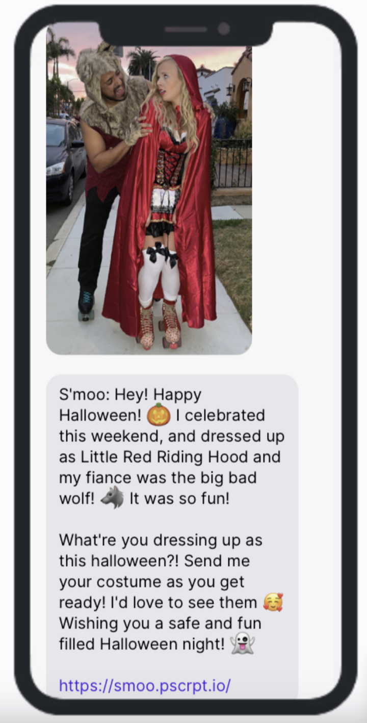 S'moo Halloween SMS example 