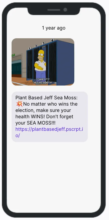 Plant Based Jeff Election Text