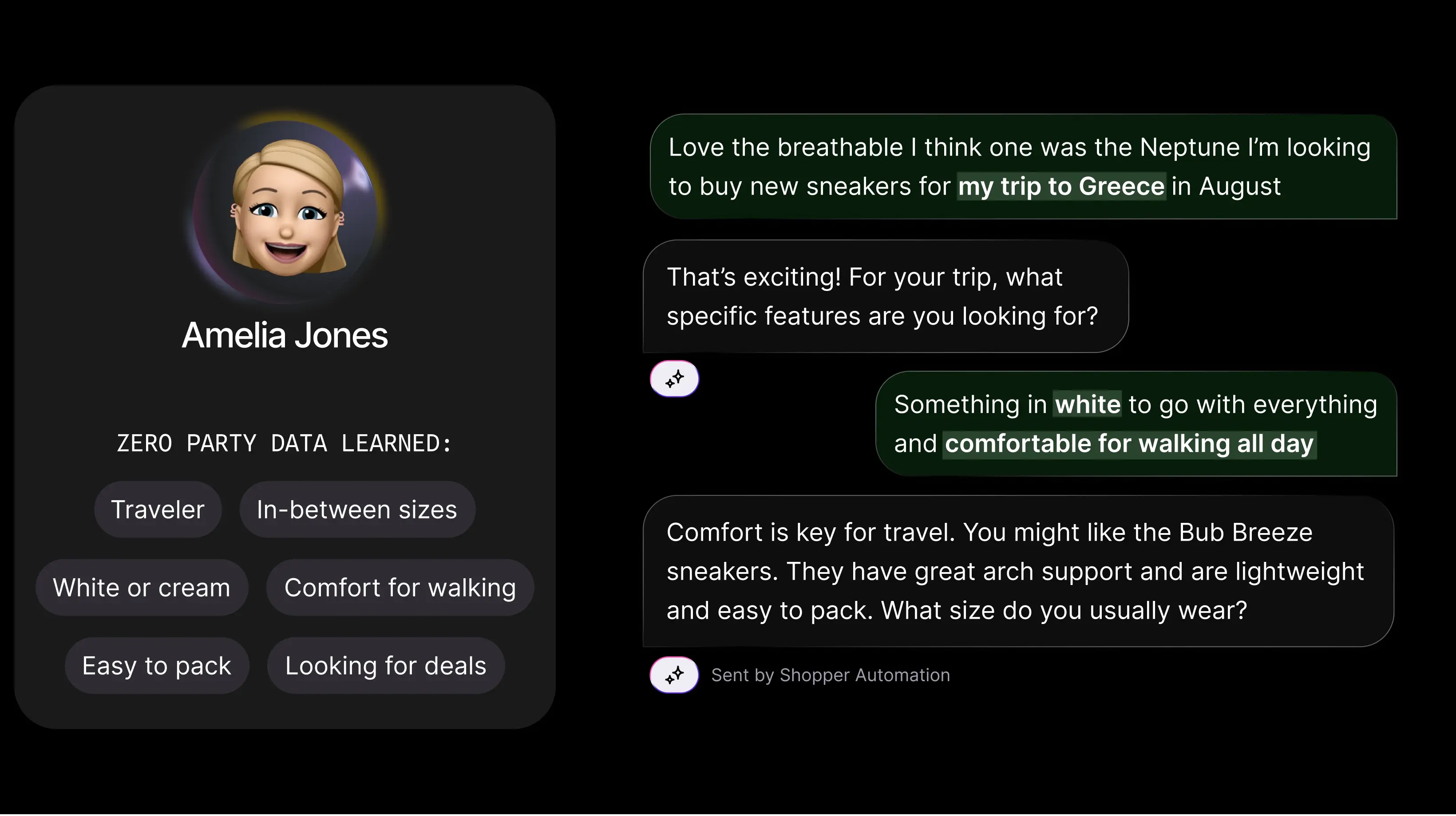 Playground Shopper — Conversations panel