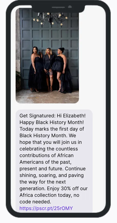 Black History Month SMS Campaign