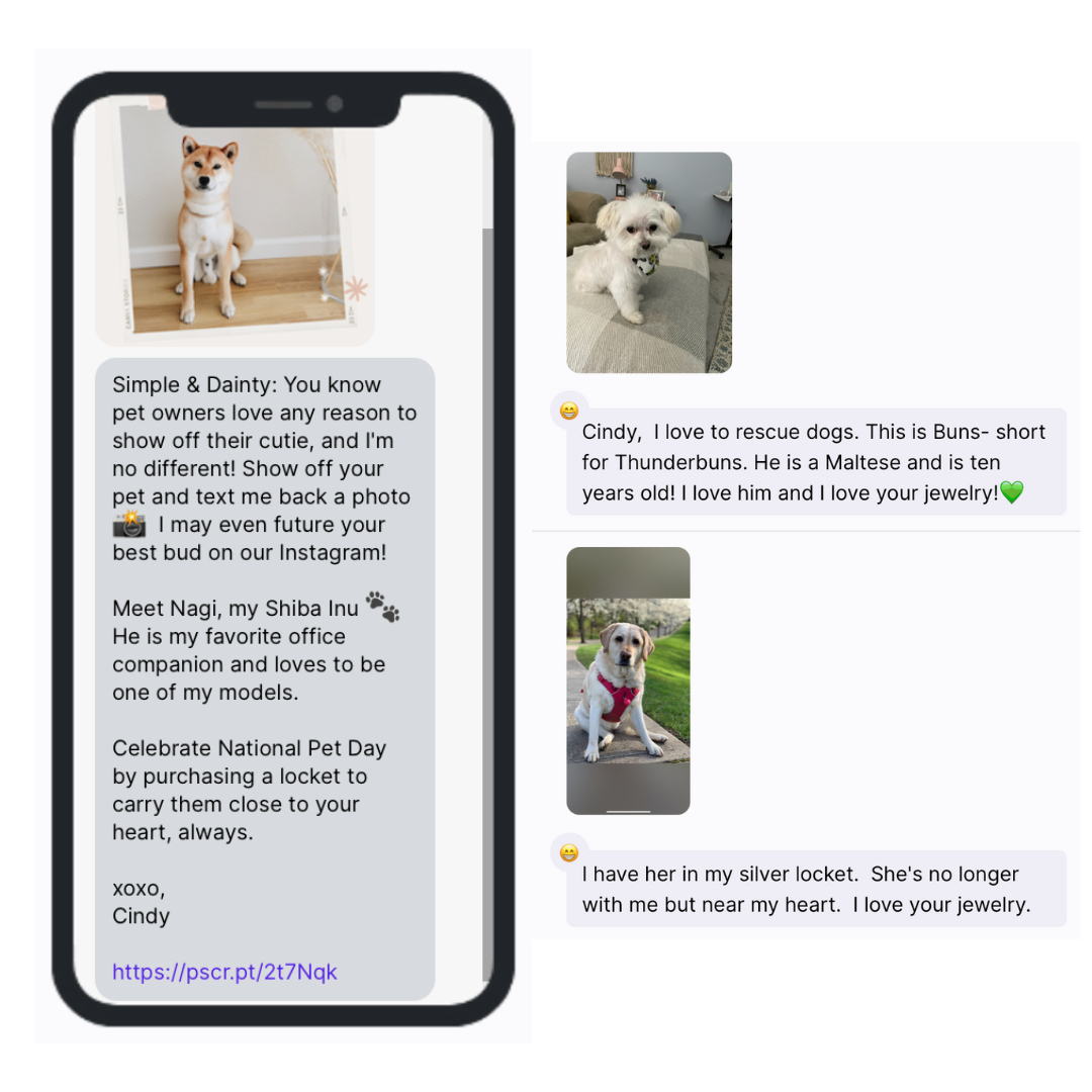 Simple & Dainty Pet Day Text with Responses