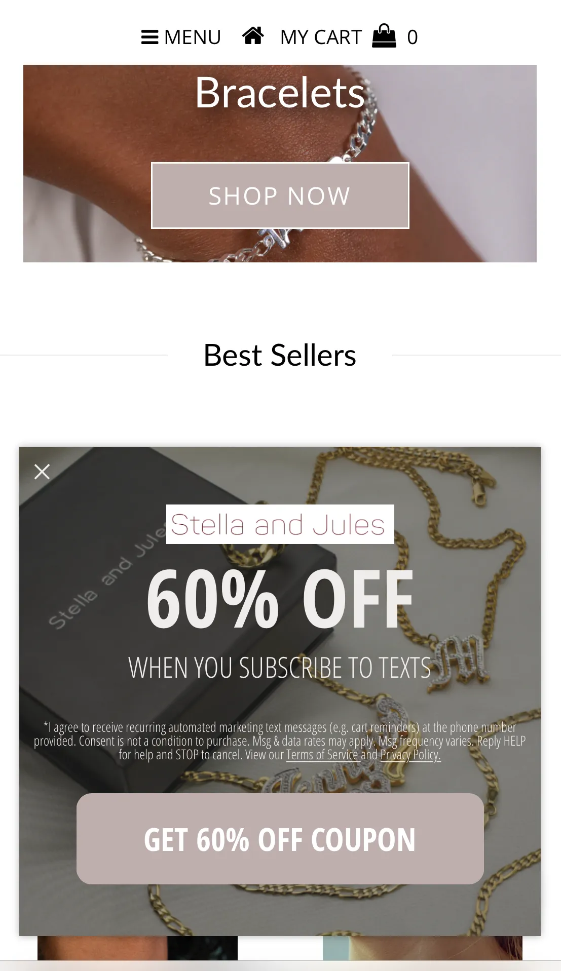 Stella and Jules Mobile Popup