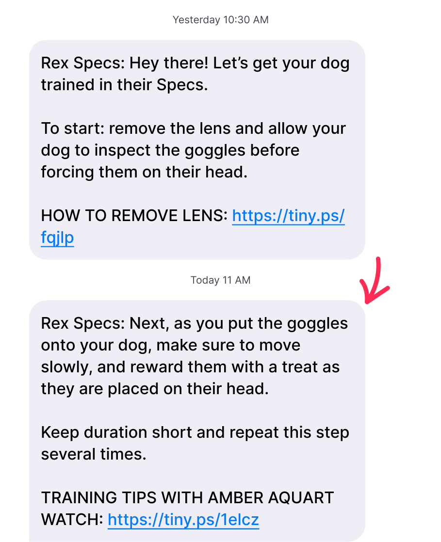Rex Specs Text Response