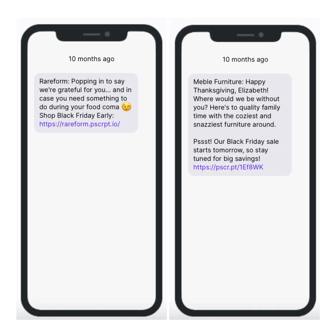 Rareform and Meble Thanksgiving Texts