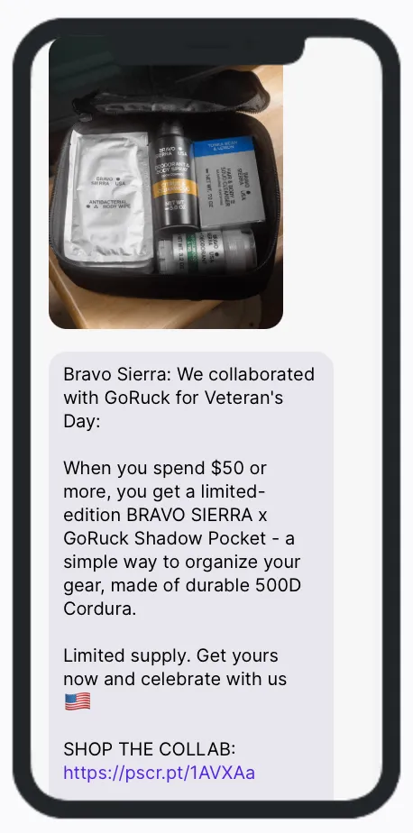 Bravo Sierra Veterans Day Text