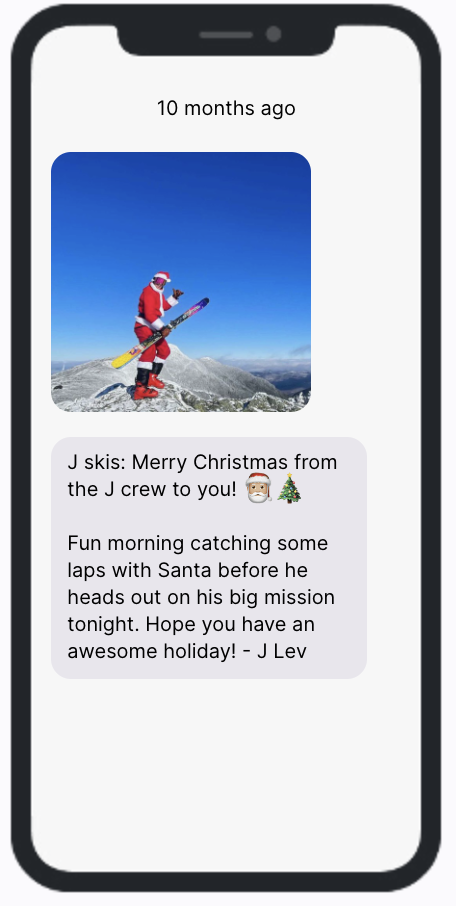 J Ski's - Founder SMS Message