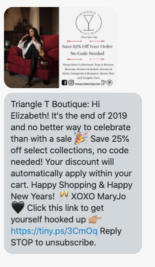 triangle t boutique sms