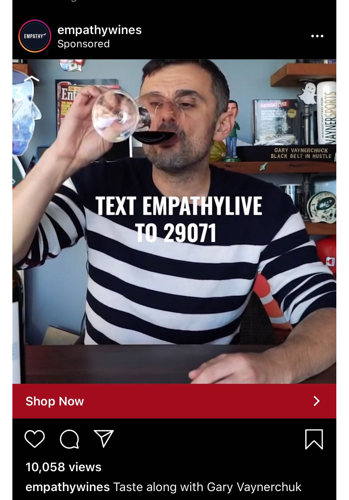 In this example, the keyword is "EMPATHYLIVE"