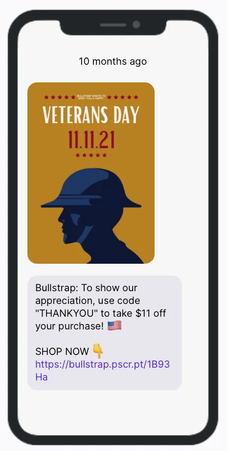 Bullstrap Veterans Day Text