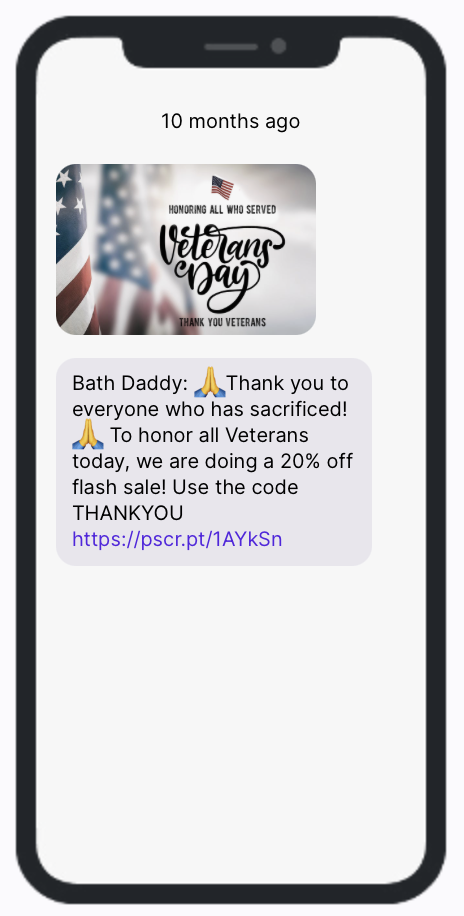 Bath Daddy Veterans Day