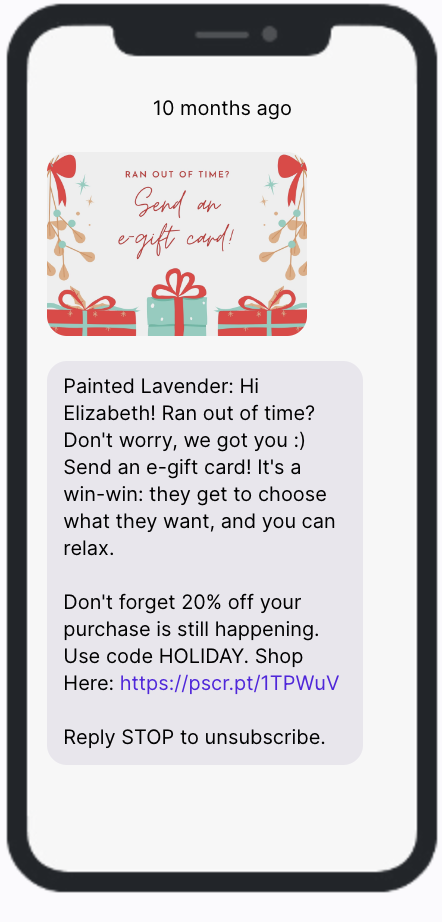 Last Minute Gift Card - Painted Lavender
