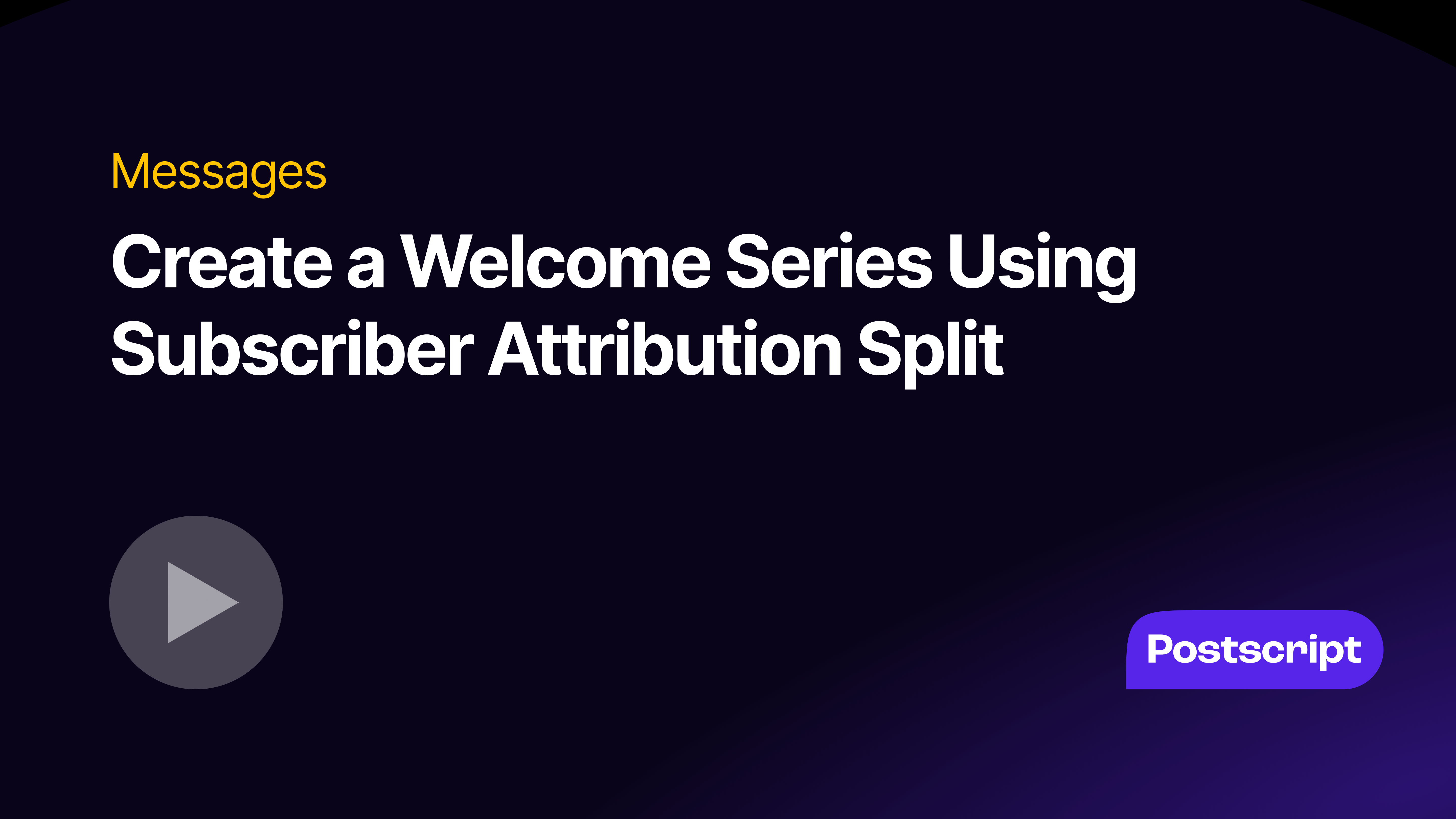 Create a Welcome Series Using Subscriber Attribution Split Thumbnail