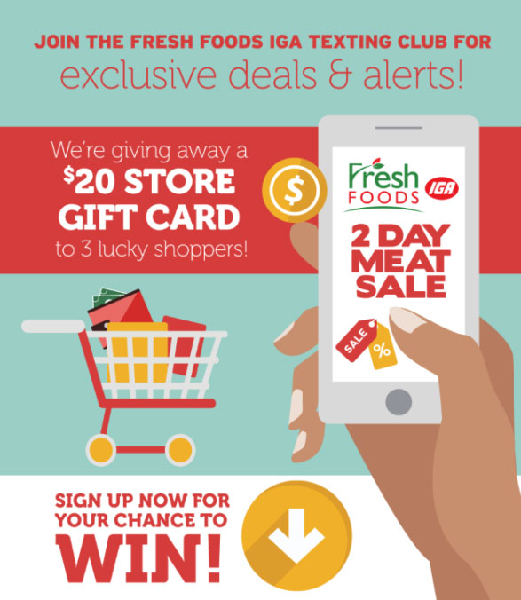 Fresh Foods encourages subscribers to sign up by giving away gift cards in a raffle.