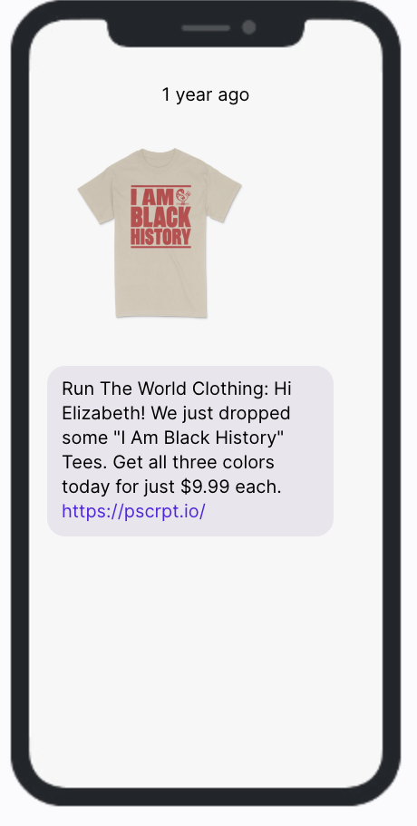Black History Month SMS Campaign - Run the World Clothing