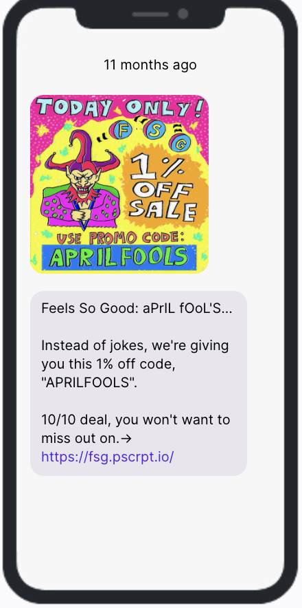 April Fools Day Text - Feels So Good