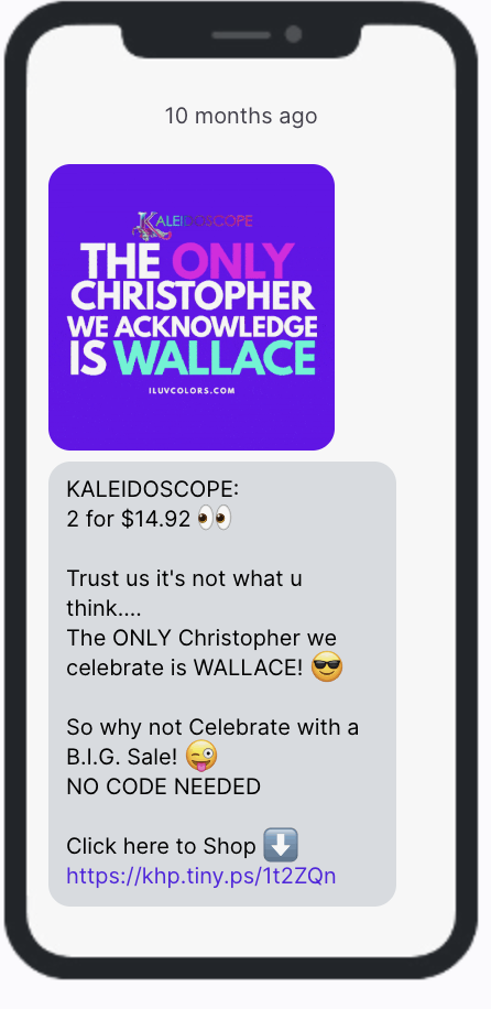 Kaleidoscope SMS Campaign - Columbus Day