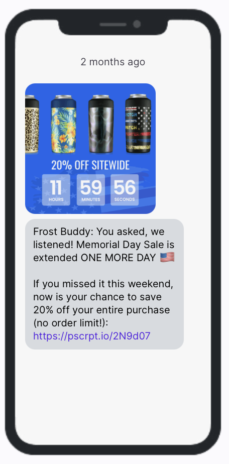 Frost Buddy Memorial Day Extended