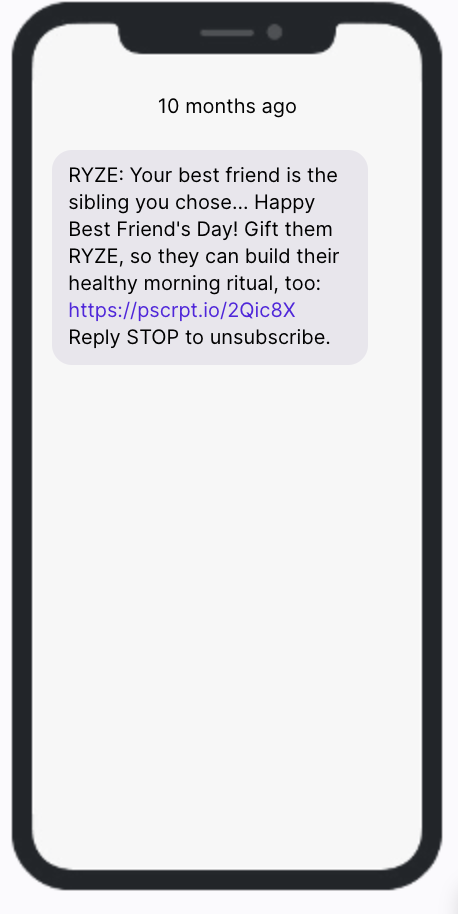RYZE SMS Campaign