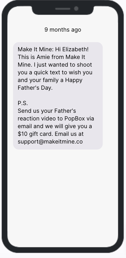 Father's Day SMS Campaign - Make It Mine