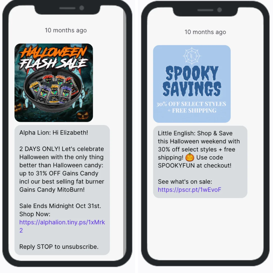 Halloween SMS Campaign Examples - Postscript