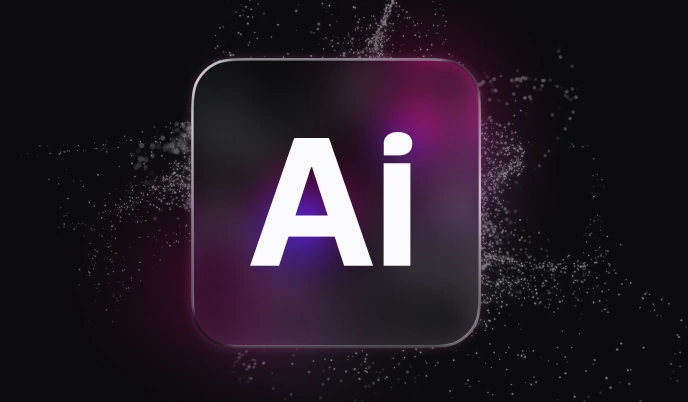 ai logo with particle bg