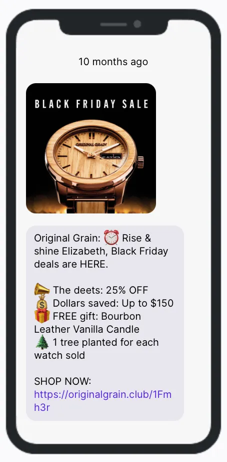 Black Friday First Text Original Grain