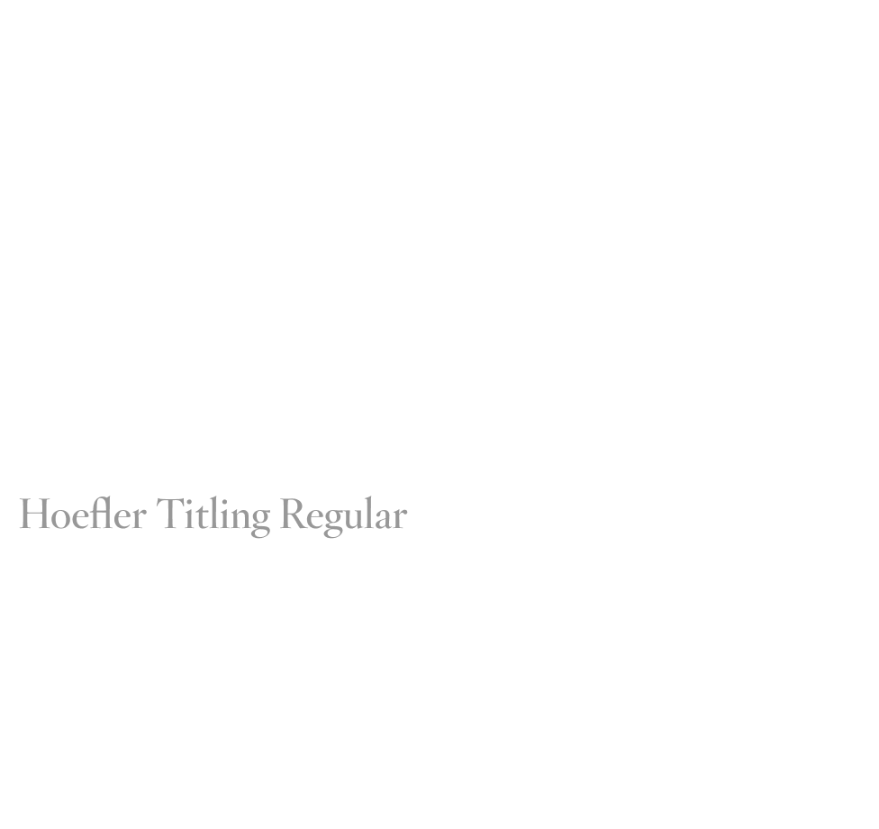 Primary Typefaces: Hoefler Titling Regular: Dark Mode