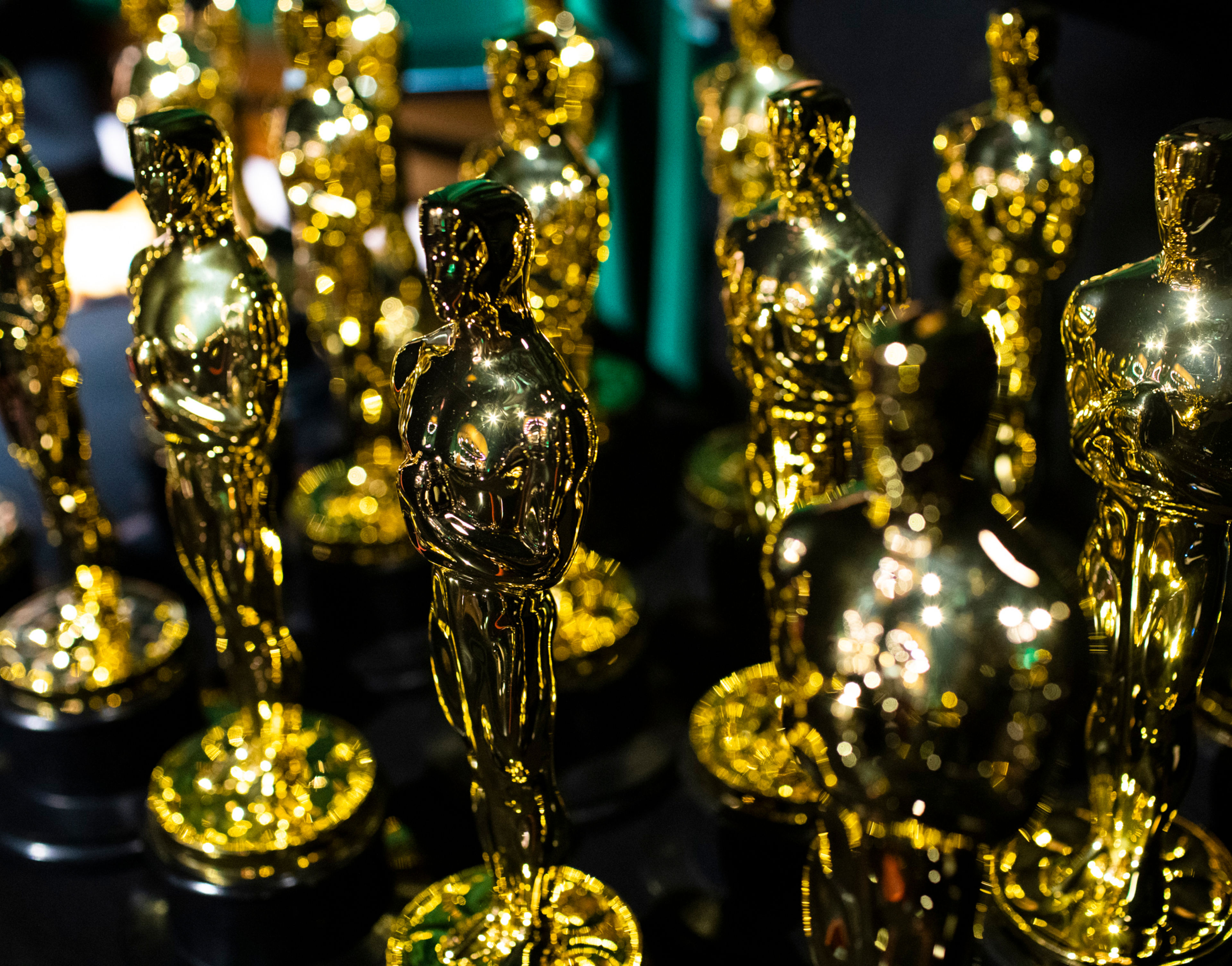 Oscars Statuettes Close Up