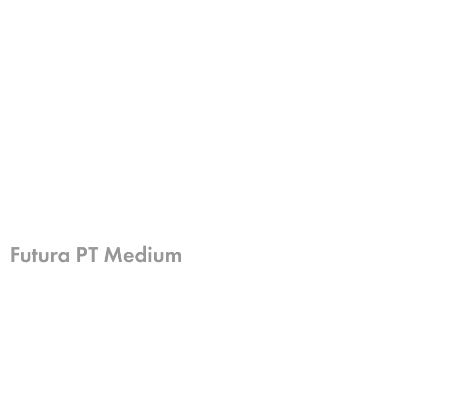 Primary Typefaces: Futura PT Medium: Dark Mode