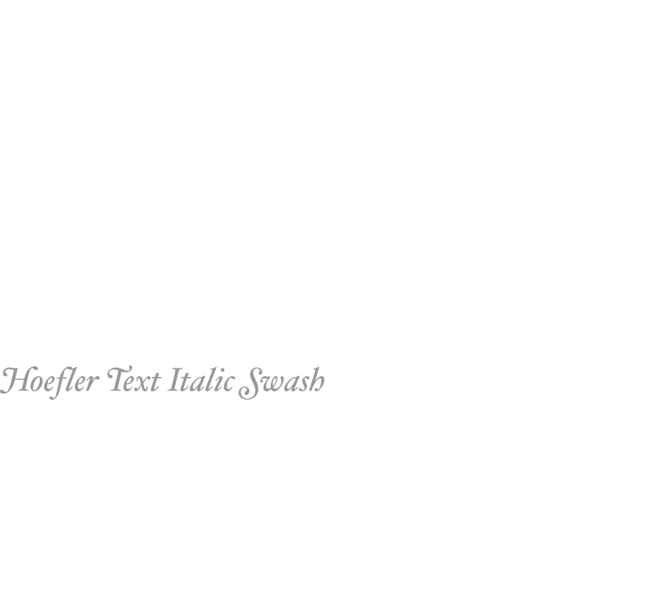 Hoefler text italic swash