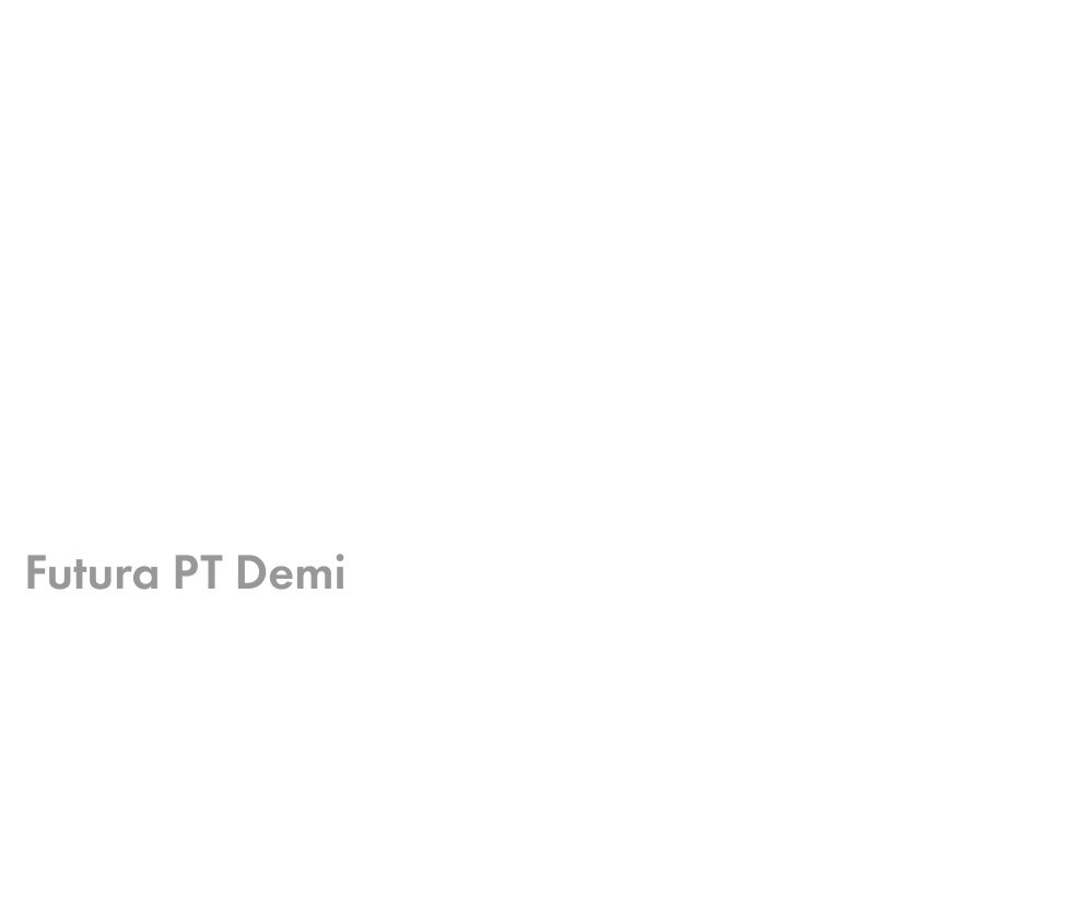 Primary Typfaces: Futura PT Demi: Dark Mode