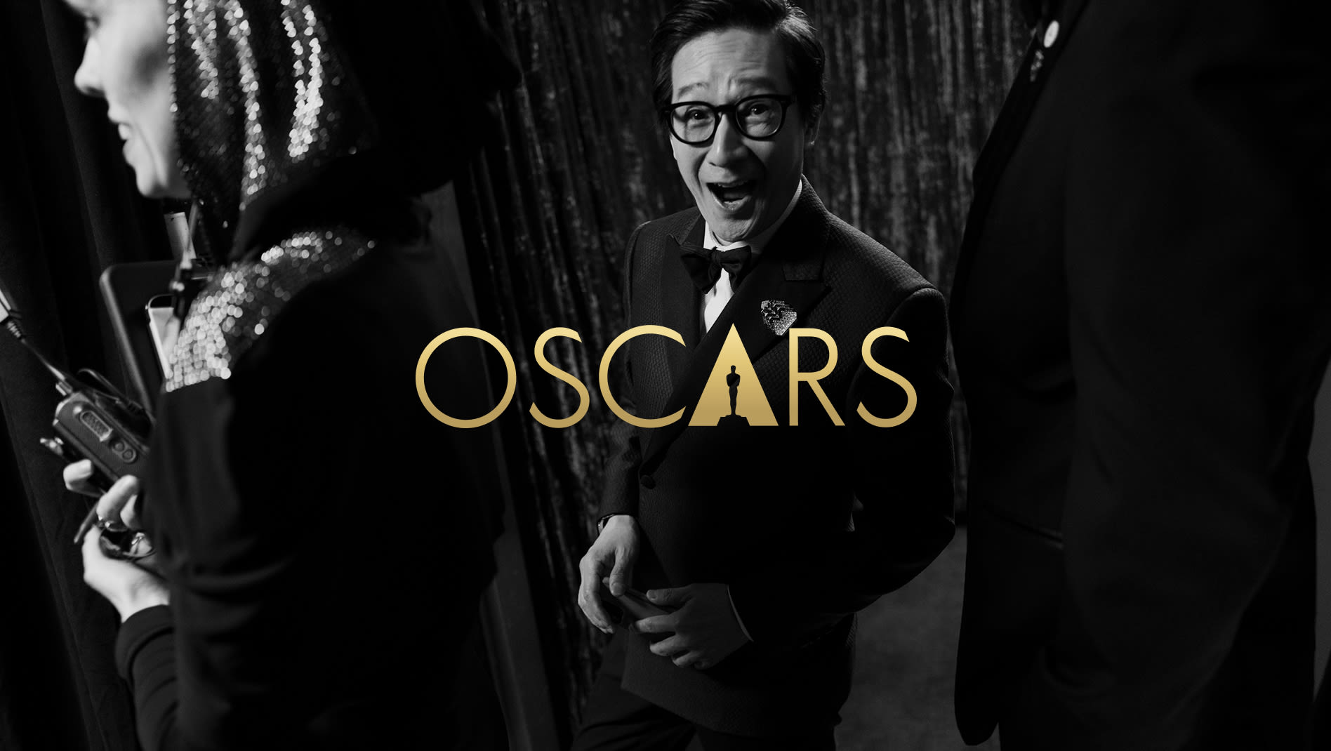 Oscars logo color gold on photograph