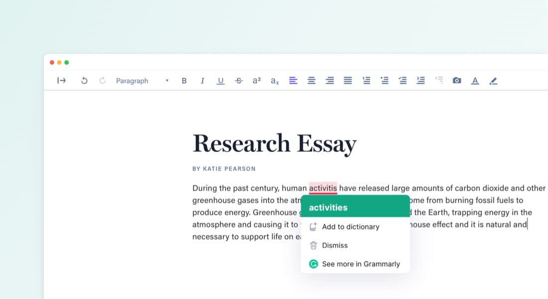 Try Grammarly for advanced spelling and grammar suggestions in Cadmus