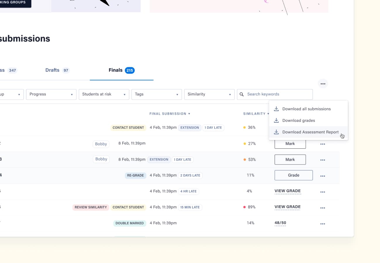 Download Assessment Reports directly from the Cadmus My Class page