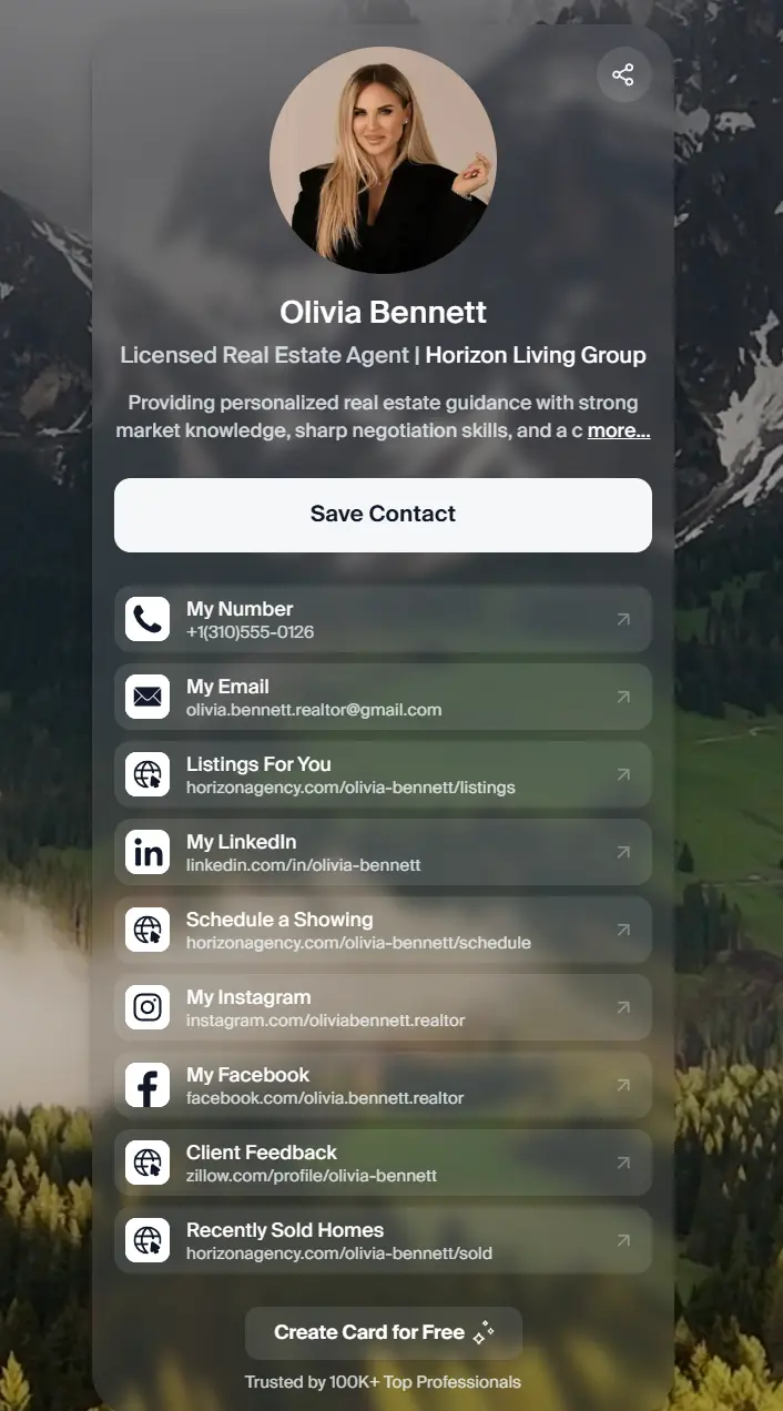Digital Business Card Examples - Real Estate Agent