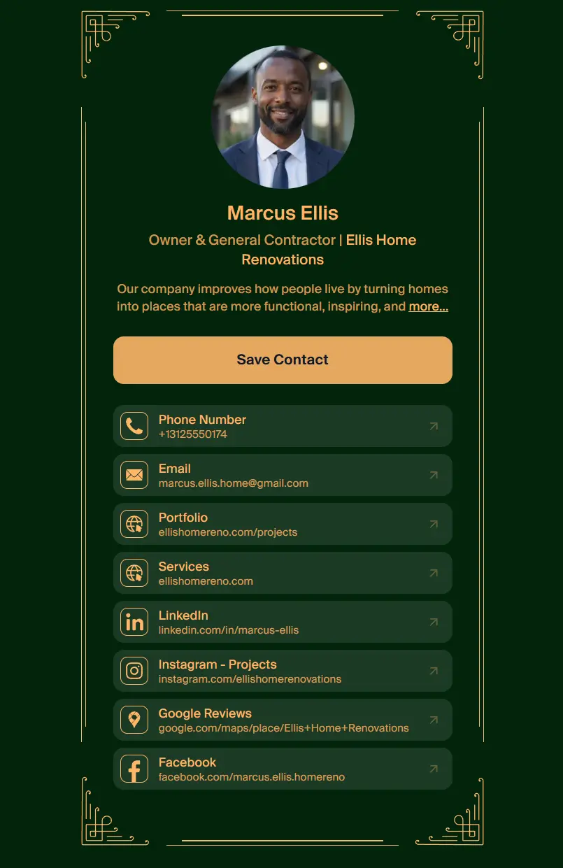 Digital Business Card Examples - Business Owner